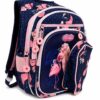 Three layer backpack with back support and 3d design plus pencil case 35L flamingo
