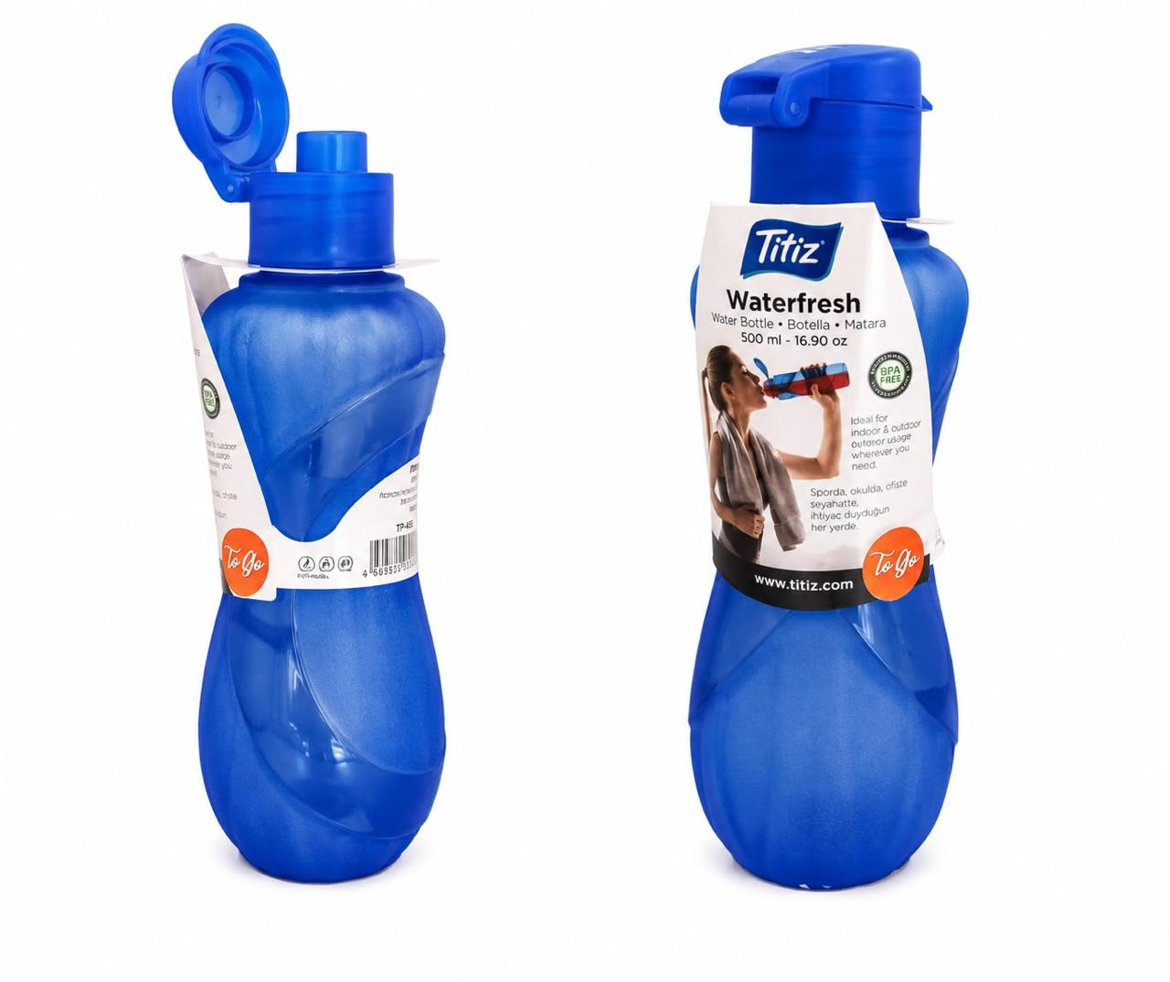 Titiz break resistant BPA free 500ml bottle - Blue