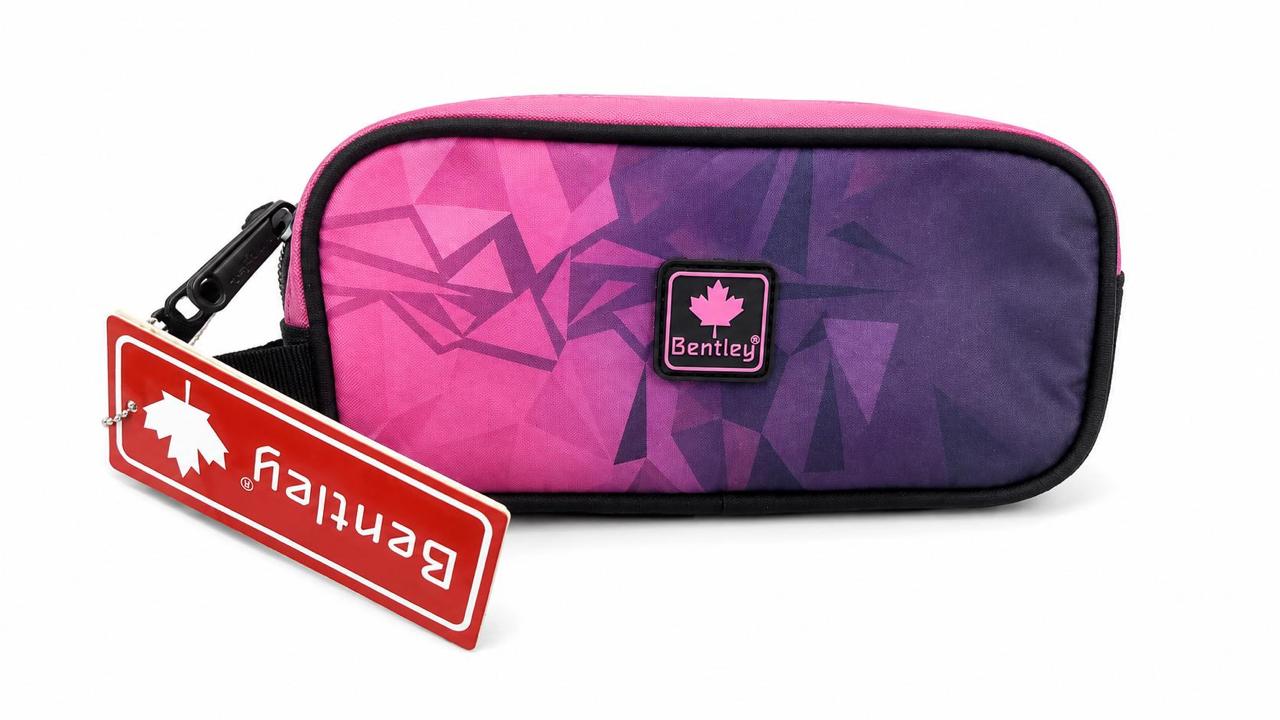 Bentley pencil case double zipper with handle pink haze ‎
