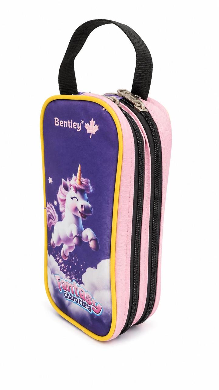Bentley pencil case double zipper with handle unicorn ‎