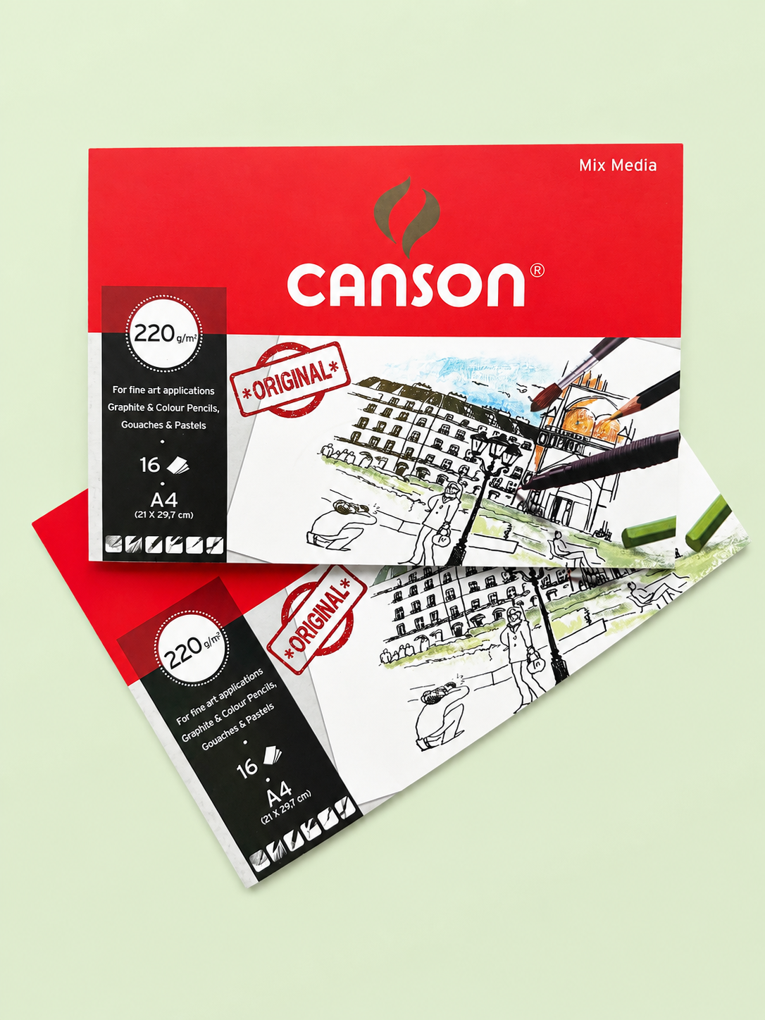 Carnet de croquis CANSON A4, papier mixte 220 g/m²