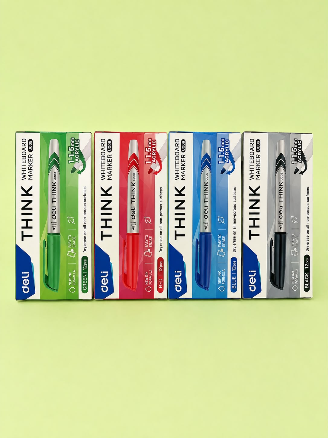 Feutres effacables pointe fine (type Velleda) pour ardoise blanche / Fine whiteboard markers (Velleda type)
