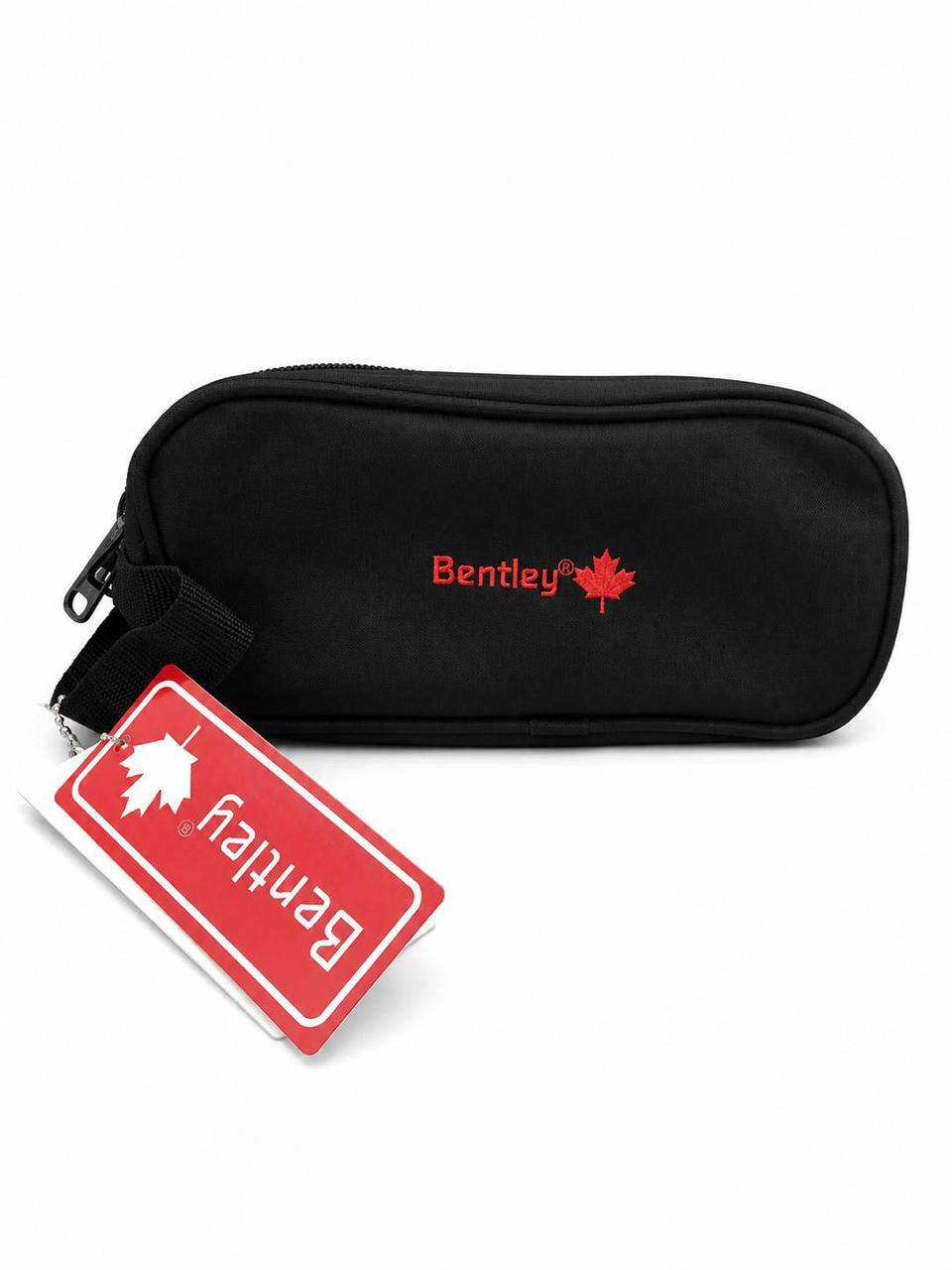 Bentley pencil case double zipper with handle denim blue