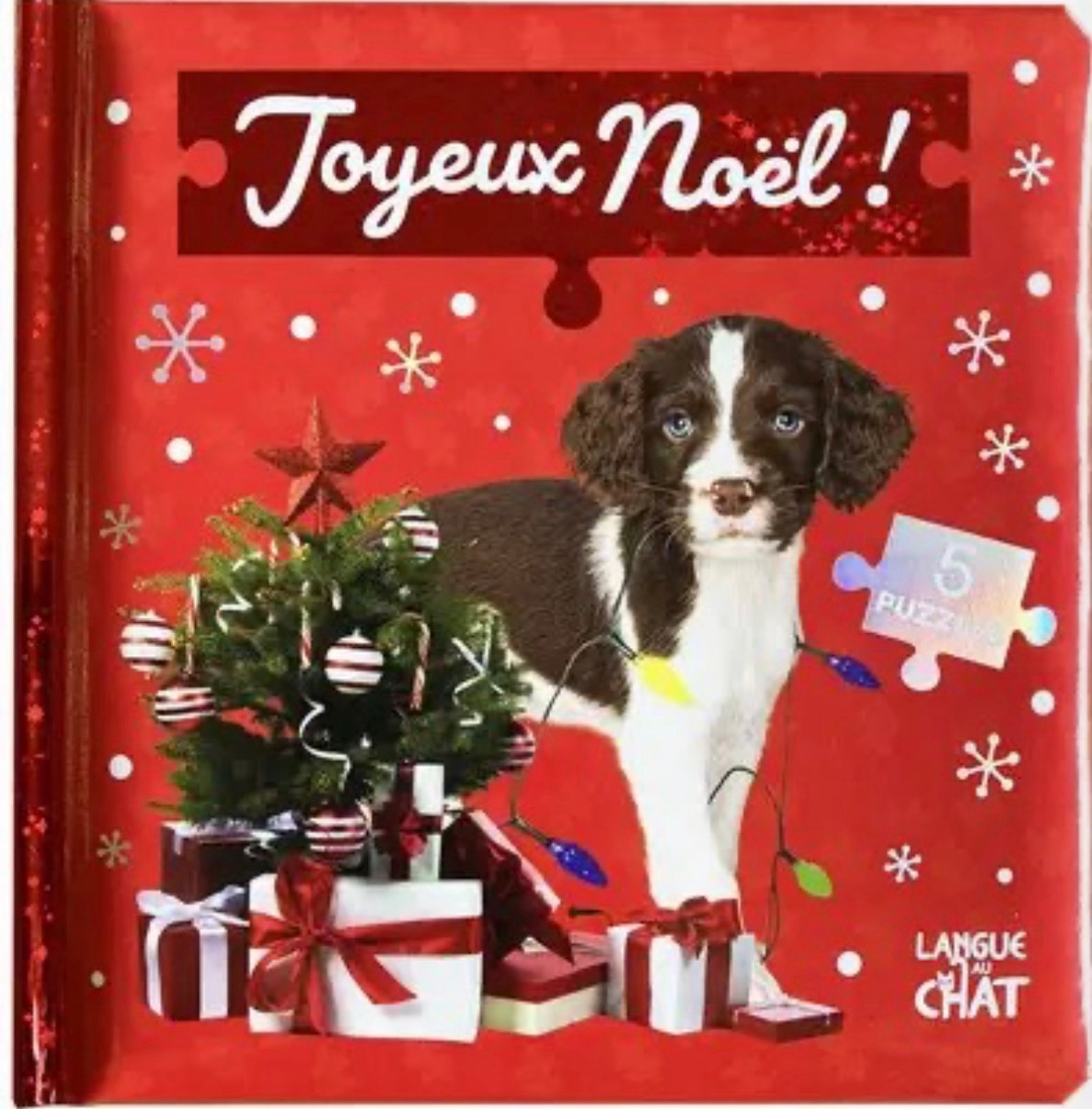 LANGUE AU CHAT - Bebe touche-a-tout - Mon livre puzzle - Joyeux Noel !
